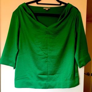 COS emerald green silk blouse